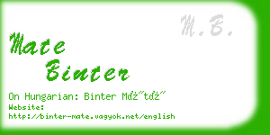 mate binter business card